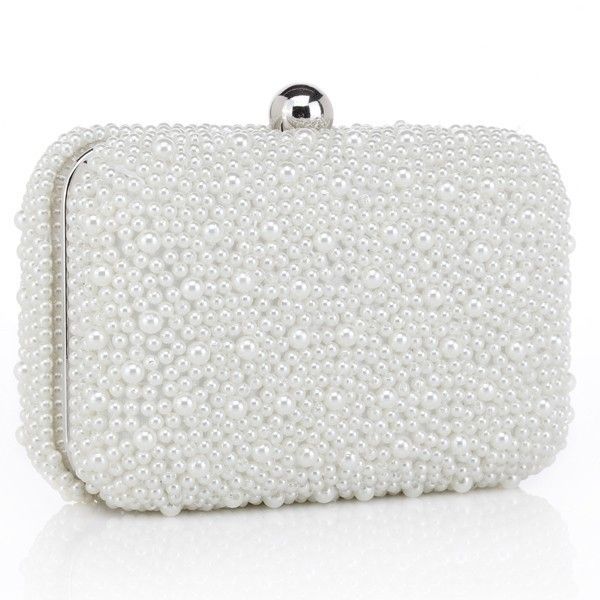 Clutch de Pérola Branca com Prata