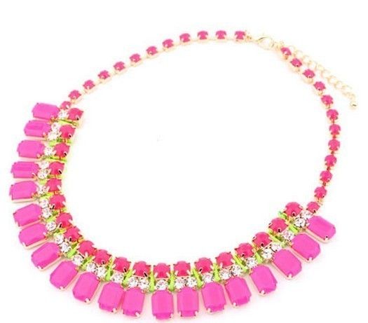 Maxi Colar Pink com Strass